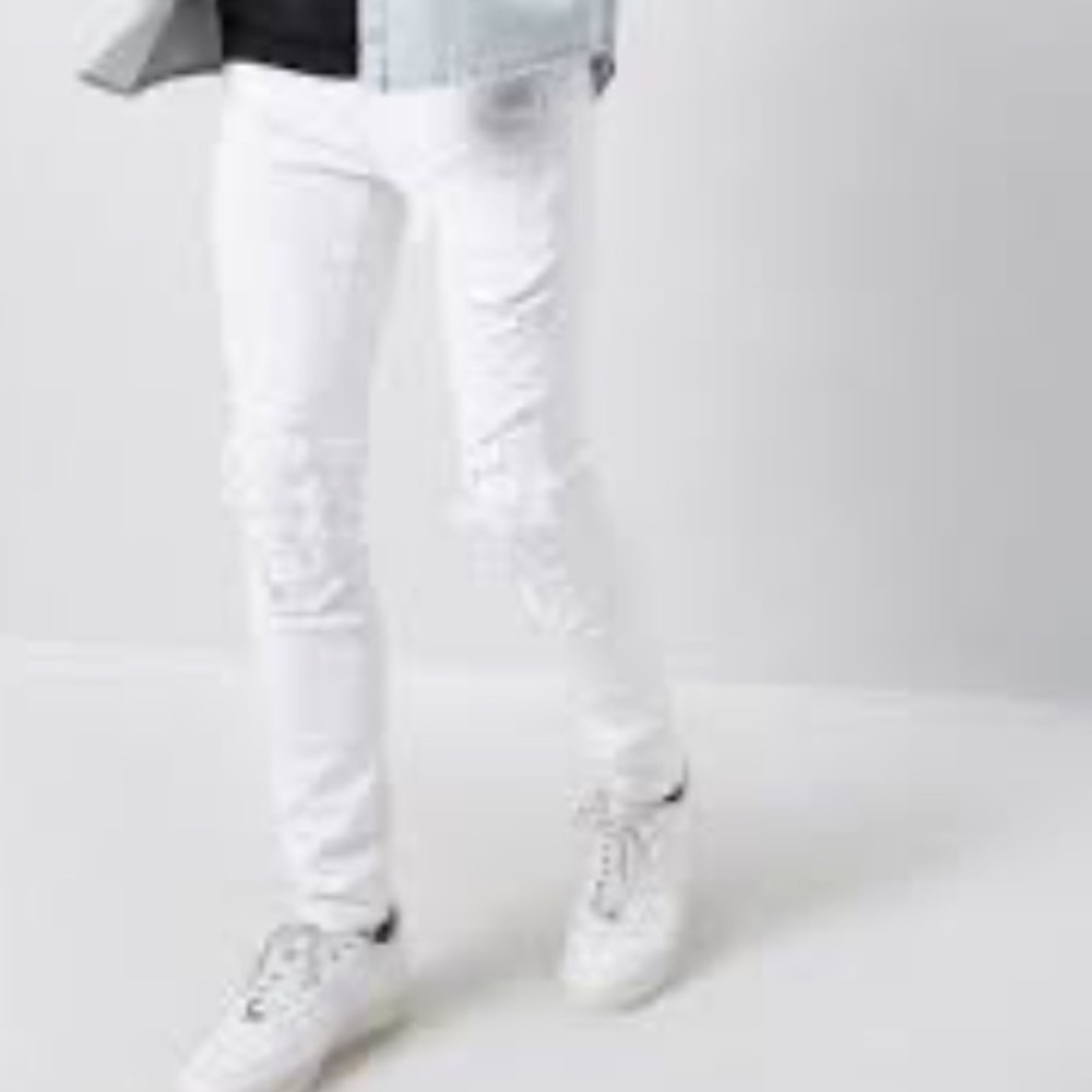 Forever 21 Mens Slim Jeans in white